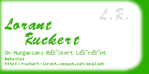 lorant ruckert business card